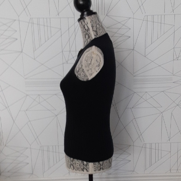 Cache Black Fitted Cut Out Tank Top - Picture 4 of 5